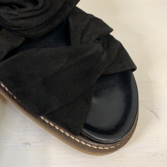 T1 Ganni Recycled Rubber Soles Suede top Knot Sandals - Picture 5 of 15